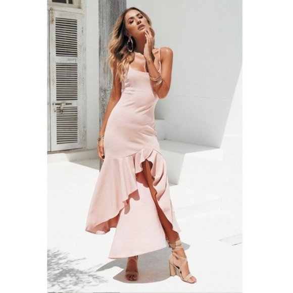 Sexy pink ruffle high low dress Brand New - Picture 2 of 6